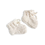 The Blueberry Hill Classic Knit Baby Booties ~ Cream