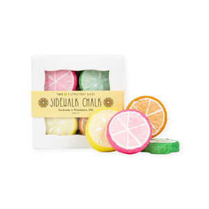 Twee Citrus Slices Handmade Sidewalk Chalk