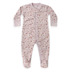 Quincy Mae l/s Zip Footie ~ Garden/Lilac