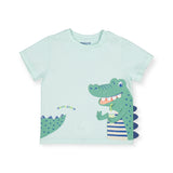 Mayoral Baby Boy Alligator s/s T-Shirt & Shorts Set ~ Aqua/Indigo