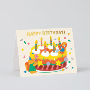 Wrap Happy Birthday Cake & Candles Card