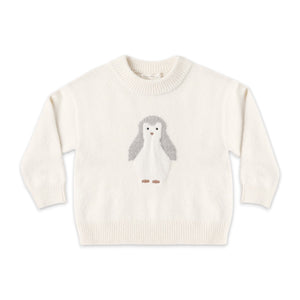 Rylee + Cru Baby Knit Penguin Sweater ~ Natural