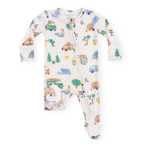Angel Dear 2 Way Zipper Footie ~ Friendly Campers