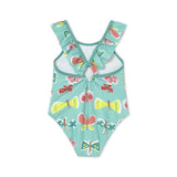 Mayoral Baby Girl Butterflies Print Swimsuit ~ Turquoise