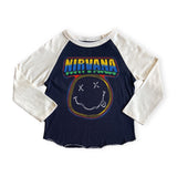 Rowdy Sprout Baby Nirvana Smiley Raglan l/s Tee ~ Black/White