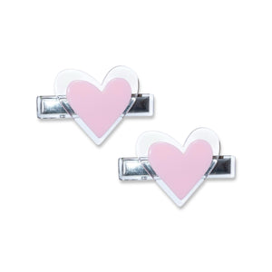 Lilies & Roses Agatha Soft Pink Heart Clips