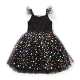 Petite Hailey Star Frill Tutu Dress ~ Black Multi