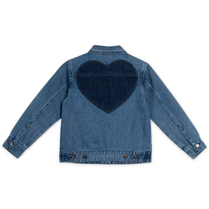 Stella McCartney Girls Denim Jacket w/ Heart Patches ~ Blue
