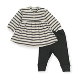 Bean's Barcelona Fleece Dress & Leggings Set ~ Grey Stripe