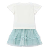 Mayoral Girls Embellished Top & Tulle Skirt Set ~ Lake