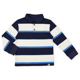 Mayoral Boys l/s Striped Polo ~ Blue/Black/White