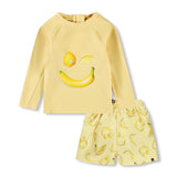 Molo Baby Nemo l/s Rashgaurd & Newton Swim Trunks Set ~ Happy Fruits/Lemon Banana
