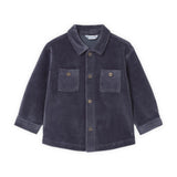 Mayoral Baby Boy Ribbed Velour Button Down Shirt ~ Blue