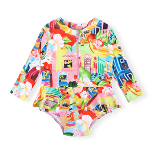 Seafolly Baby Printed Flounce Swimsuit ~ Cuba Multi