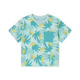 Mayoral Baby Boy Croco Palm Print T-shirt & Soft Cargo Shorts Set ~ Aquamarine/Lemon