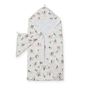 Loulou Lollipop Hooded Towel Set ~ Bears on Bikes