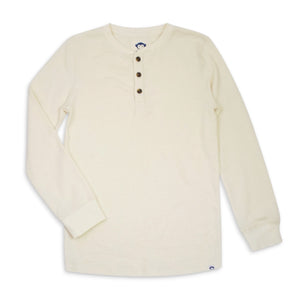 Appaman Boys Craftsman Thermal Henley ~ Winter White
