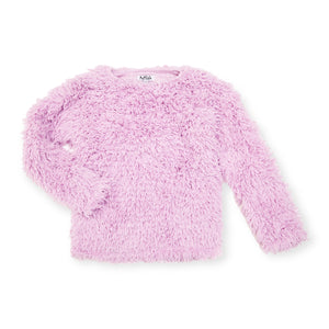 MIA New York Metallic Fuzzy Sweater ~ Purple