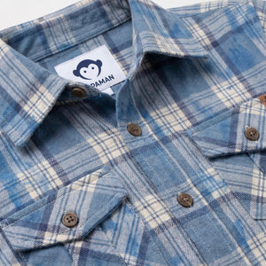 Appaman Boys Flannel Shirt ~ Blue Dyed Plaid