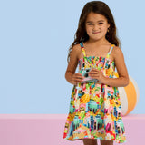 Seafolly Girls Printed Shirred Dress ~ Cuba Multi