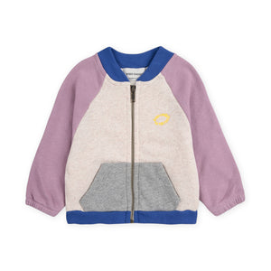 Bobo Choses Baby Tic Tac Toe Color Block Zip Sweatshirt & Joggers Set ~ Off-White/Lavender
