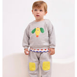 Bobo Choses Baby Happy Dog Sweatshirt & Knee Patch Joggers Set ~ Heather Grey