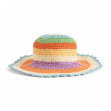 Molo Scalloped Straw Hat ~ Rainbow Paint