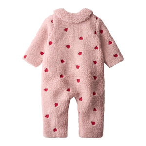 Molo Baby Udella Sherpa Bunting ~ Red Hearts Soft