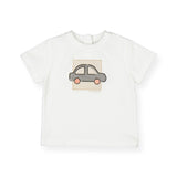 Mayoral Baby Boy s/s T-Shirt ~ Car/White