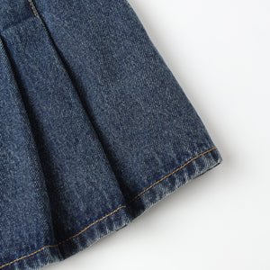 Rylee + Cru Pleated Denim Skirt 7-12 ~ Indigo