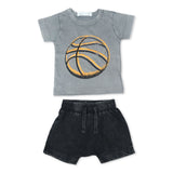 Little Mish Baby Basketball Tee & Shorts Set ~ Enzyme Coal/Black