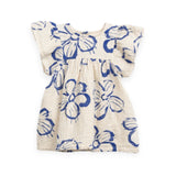 Play Up Baby Floral Flutter Sleeve Woven Dress ~ Cobalt/Natural