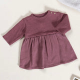 Play Up Baby Bi-material l/s Dress ~ Dark Rose