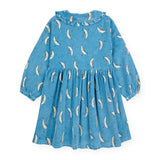 Bobo Choses Beneath The Moon Printed Corduroy Dress ~ Light Blue