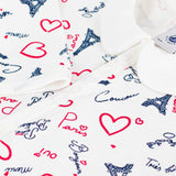 Petit Bateau l/s Parisian Print Romper w/ Collar ~ Multi