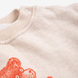 Bobo Choses Baby Softpaw Monster Sweatshirt & Printed Denim Pants Set ~ Off-White/Light Pink
