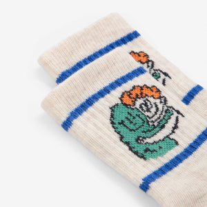 Bobo Choses Baby Hug Hairy Monster Short Socks ~ Off-White