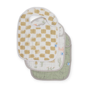 Little Unicorn Cotton Muslin Classic Bib 3 Pack ~ Adobe Checker
