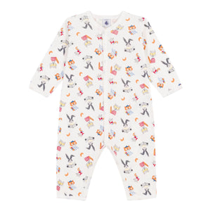 Petit Bateau Parisian Animal Print Romper ~ White Multi