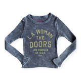 Rowdy Sprout Doors LA Woman l/s Fitted Thermal Tee ~ Washed Black