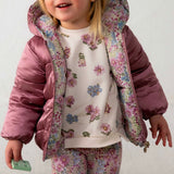 Mayoral Baby Girl Reversible Puffer Coat ~ Violet