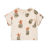 Play Up Baby Fleece Zip Hoodie, Pineapple T-Shirt & Sweatshorts Set ~ Pale Olive/Oatmeal