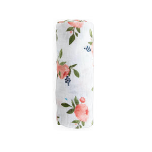 Little Unicorn Cotton Muslin Swaddle ~ Watercolor Roses
