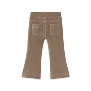 Mayoral Baby Girl Ribbed Velour Flare Leggings ~ Walnut