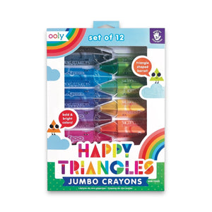 Ooly Happy Triangles Jumbo Crayons ~ Set of 12