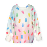 Baby Sara Gummy Bear Print Sweater ~ Blue Multi