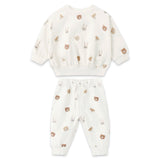 Quincy Mae Relaxed Fleece Sweatshirt & Sweatpants Set ~ Critters/Ivory