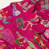 Oilily Girls Dix Paris Print Dress ~ Fuchsia