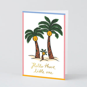 Wrap Hello There Little One Palm Trees Baby Card