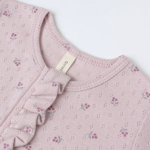 Quincy Mae Ruffle Romper ~ Lilac Ditsy Floral